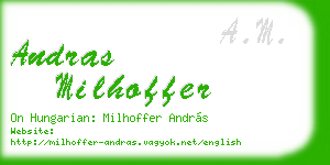 andras milhoffer business card